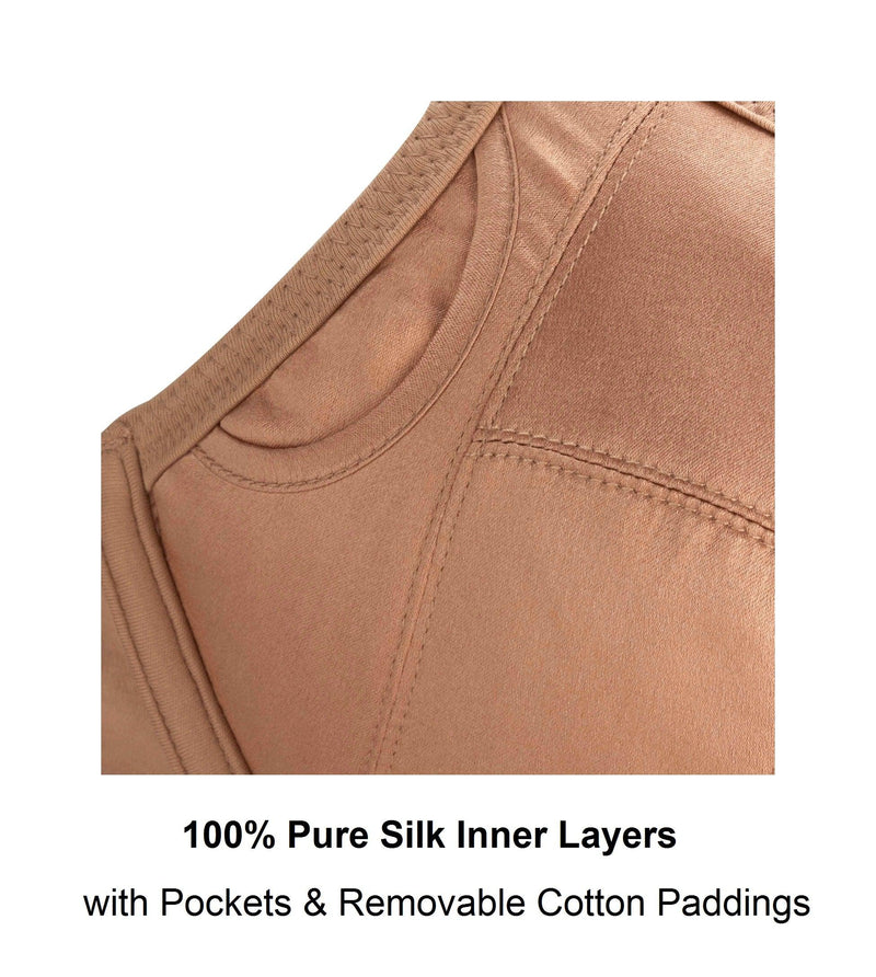 Cocoa-Underwired Silk & Organic Cotton Full Cup Bra with removable paddings