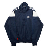 ADIDAS Mens Navy Blue White Track Jacket M Polyester Zip Sportswear Retro Style