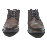 BUGATTI Mens Lace-Up Leather Ankle Boots Brown UK 9 Classic Dress Shoes