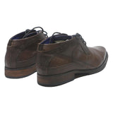 BUGATTI Mens Lace-Up Leather Ankle Boots Brown UK 9 Classic Dress Shoes