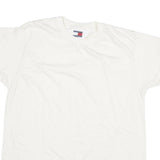 TOMMY HILFIGER Mens White XL Classic T-Shirt Short Sleeve Crew Neck Logo Print