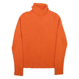 LAUREN RALPH LAUREN Womens Orange Plain Cotton Jumper Roll Neck Rib Knit M