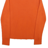 LAUREN RALPH LAUREN Womens Orange Plain Cotton Jumper Roll Neck Rib Knit M