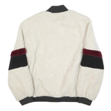 Womens Cream Black & Maroon Button Jacket L Polyester Blend Plain Casual