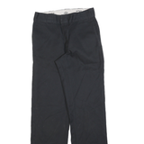 DICKIES Mens Cotton Blend Black Regular Straight Trousers W29 L32 Workwear Zip