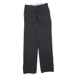 DICKIES Mens Cotton Blend Black Regular Straight Trousers W29 L32 Workwear Zip