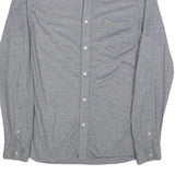 LACOSTE Mens Grey Cotton Long Sleeve Shirt M Button Down Collar Classic Fit