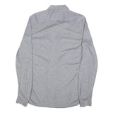 LACOSTE Mens Grey Cotton Long Sleeve Shirt M Button Down Collar Classic Fit