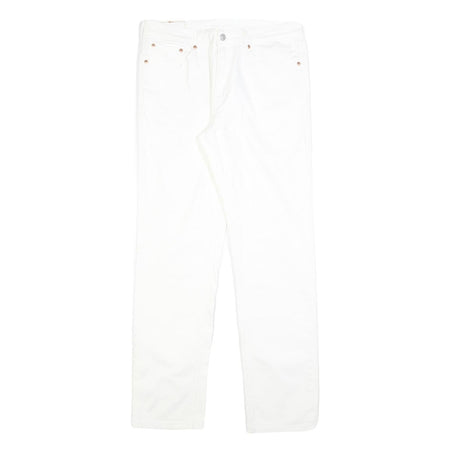LEVI'S 501 Mens Regular White Denim W32 L34 Button Closure Classic Jeans