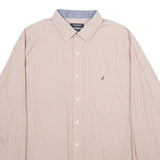 NAUTICA Mens Beige Classic Fit XL Cotton Shirt Long Sleeve Button Collar