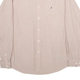 NAUTICA Mens Beige Classic Fit XL Cotton Shirt Long Sleeve Button Collar