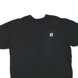 CARHARTT Mens Black Pocket T-Shirt XL Short Sleeve Crew Neck Workwear Casual