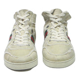 GUCCI Mens High Top Trainers Beige & Red & Green Synthetic UK 10 Luxury Fashion