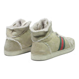 GUCCI Mens High Top Trainers Beige & Red & Green Synthetic UK 10 Luxury Fashion