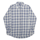 DEAUVIILLE Mens Blue & Grey Checked Cotton Shirt M Classic Button Collar