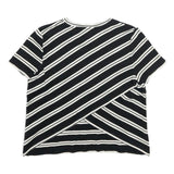 WHISTLES Womens Black & White Striped Basic Short Sleeve Crew Neck Top UK 12