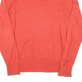 TOMMY HILFIGER Mens Red Plain Crew Neck Basic Knit Jumper L Cotton Blend