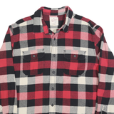 HERITAGE Mens Red Black & White Checked Flannel Shirt XL Long Sleeve Cotton