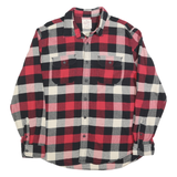 HERITAGE Mens Red Black & White Checked Flannel Shirt XL Long Sleeve Cotton