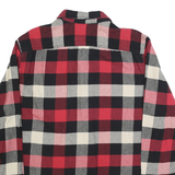 HERITAGE Mens Red Black & White Checked Flannel Shirt XL Long Sleeve Cotton