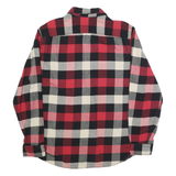HERITAGE Mens Red Black & White Checked Flannel Shirt XL Long Sleeve Cotton