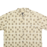 WOOLRICH Mens Beige Cotton Button-Down Short Sleeve Shirt 2XL