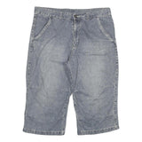 Mens Grey Denim Casual Cotton Blend Shorts 2XL W36 Comfortable Fit