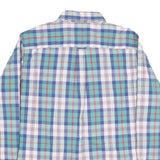 CHAPS Mens Blue Green Check Shirt XL Casual Cotton Button Down Long Sleeve