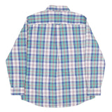 CHAPS Mens Blue Green Check Shirt XL Casual Cotton Button Down Long Sleeve