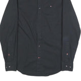 TOMMY HILFIGER Mens Black Button Down Shirt S Cotton Blend Casual Classic