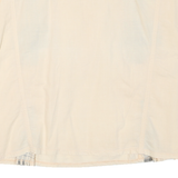 Womens Cream Black Check Basic Top Sleeveless Button Collar L Cotton Blend