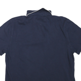 TOMMY HILFIGER Mens Navy Blue Short Sleeve Plain Polo Shirt M Cotton Blend