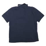 TOMMY HILFIGER Mens Navy Blue Short Sleeve Plain Polo Shirt M Cotton Blend