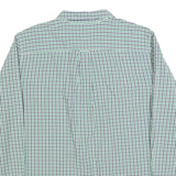 CHAPS Mens Green & Blue Checked Shirt XL Casual Cotton Blend Long Sleeve