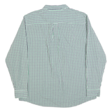 CHAPS Mens Green & Blue Checked Shirt XL Casual Cotton Blend Long Sleeve