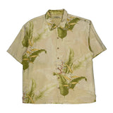 Tommy Bahama Floral Hawaiian Shirt - XL Green Silk