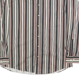 NATURAL ISSUE Mens Black & Cream Striped Shirt L Cotton Button Down Casual