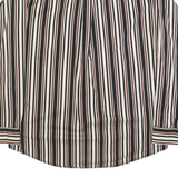 NATURAL ISSUE Mens Black & Cream Striped Shirt L Cotton Button Down Casual