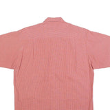 KENZO Mens Red Check Shirt S Cotton Short Sleeve Button Front Casual