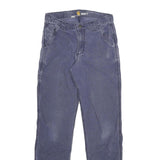 CARHARTT Mens Relaxed Fit Blue Cotton Blend Zip Trousers W28 L31 Casual Workwear