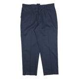 RED KAP Mens Cotton Blend Navy Regular Fit Straight Leg Trousers W38 L30