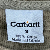 Carhartt Long Sleeve T-Shirt - Small Green Cotton