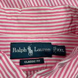 Ralph Lauren Striped Shirt - 2XL Red Cotton