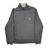 Tommy Hilfiger 1/4 Zip - Large Grey Cotton Blend