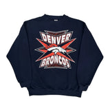 Denver Broncos Logo Athletics Football Sweatshirt - Large Navy Cotton