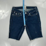 True Religion Studded Denim Shorts - 28W UK 6 Dark Wash Denim