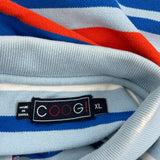 Vintage Coogi Striped Polo Shirt - XL Blue Cotton
