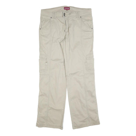 BIAGGINI Womens Regular Beige Cotton Blend Zip Trousers W36 L32 Casual Cargo