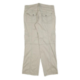 BIAGGINI Womens Regular Beige Cotton Blend Zip Trousers W36 L32 Casual Cargo