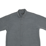 BARACUTA Mens Grey Short Sleeve Shirt L Button Down Collar Casual Comfortable